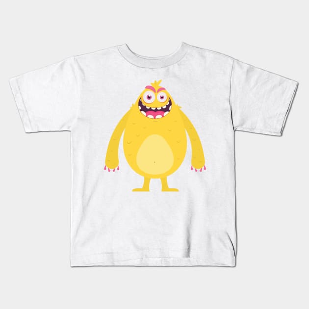 Monster Yellow Kids T-Shirt by Rebelion